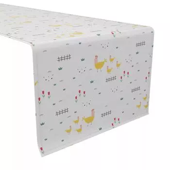 Настольная дорожка, 100 % хлопок, 16x90 дюймов, курицы с фермы.