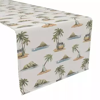 Настольная дорожка, 100 % хлопок, 16x90 дюймов, Retro Surf