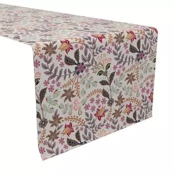 Настольная дорожка, 100 % хлопок, 16x90 дюймов, стильный цветочный узор.