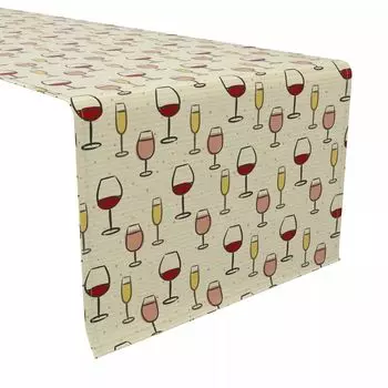 Настольная дорожка, 100% хлопок, простые бокалы для вина 16x90 дюймов