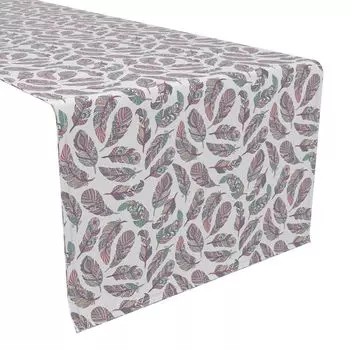 Настольная дорожка, 100 % полиэстер, 12x72 дюйма, с узором из перьев.