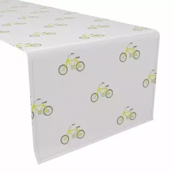 Настольная дорожка, 100 % полиэстер, 12x72 дюйма, желтые городские велосипеды