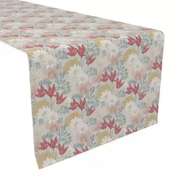 Настольная дорожка, 100% полиэстер, 12x72 дюйма, Garden of Flowers.
