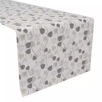 Настольная дорожка, 100 % полиэстер, 14x108 дюймов, абстрактные листья с контуром.