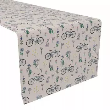 Настольная дорожка, 100% полиэстер, 14x108 дюймов, велосипедная прогулка в цветах