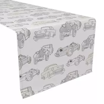 Настольная дорожка, 100 % полиэстер, 14x108 дюймов, ретро-транспорт.