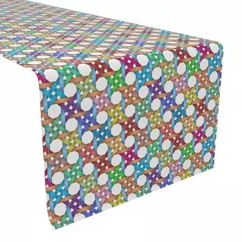 Настольная дорожка, 100 % полиэстер, 14x108 дюймов, абстрактный красочный восьмиугольник.