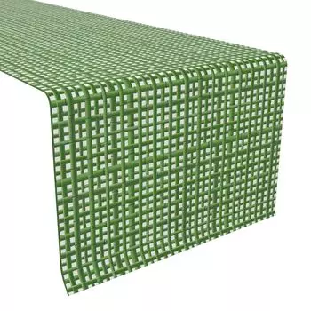 Настольная дорожка, 100 % полиэстер, 14x108 дюймов, забор из зеленой сетки Bam boo.