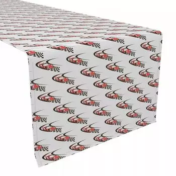 Настольная дорожка, 100% полиэстер, 14x108 дюймов, Red Speed Racer