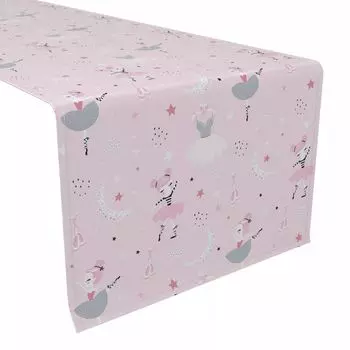 Настольная дорожка, 100 % полиэстер, 14x108 дюймов, розовая балерина.