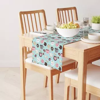 Настольная дорожка, 100 % полиэстер, кружки и пончики для любителей кошек, 12x72 дюйма