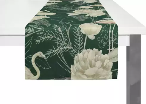 Настольная дорожка Adam "Eden", (1 шт.), органическая GOTS, сертифицирована CERES 0242Сделано в Германии 150х50 см, темно-зеленый