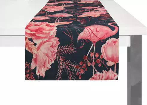 Настольная дорожка Adam "Eden", (1 шт.), органическая GOTS, сертифицирована CERES 0242Сделано в Германии 150х50 см, темно-синий/розовый