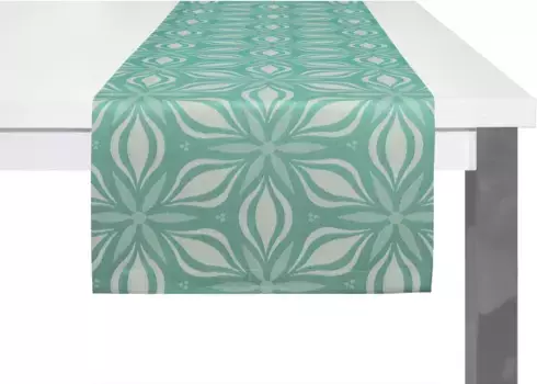 Настольная дорожка Adam "Retro Floret", экологически чистая 50х150 см, цвет petrol