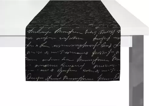 Настольная дорожка Adam "Scribble", изготовленная из экологически чистого хлопка, производство Германия 50х150 см, черный