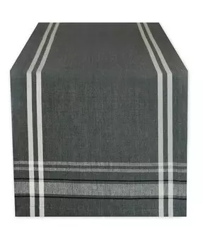 Настольная дорожка из шамбре в французскую полоску 14 x 108 дюймов Design Imports, серый