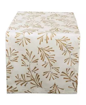 Настольная дорожка Metallic Holly Leaves Design Imports, белый