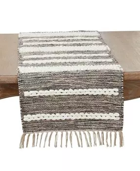 Настольная дорожка с узлом, 16 x 72 дюйма Saro Lifestyle, бежевый