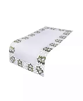 Настольная дорожка Tannenbaum с вышивкой ришелье, 34 x 16 дюймов Xia Home Fashions, белый