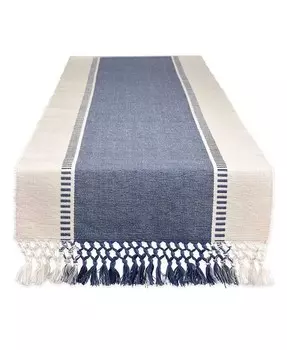 Настольная дорожка в полоску Добби, 13 x 72 дюйма Design Imports, синий