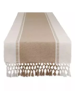 Настольная дорожка в полоску Добби, 13 x 72 дюйма Design Imports, коричневый