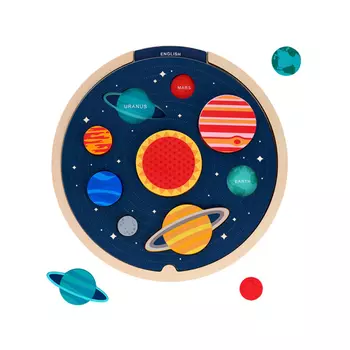 Настольная игра Multi-Language Solar System Wooden Tray Puzzle