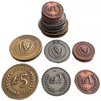 Настольная игра Viticulture Board Game: Metal Lira Coins Upgrade Pack
