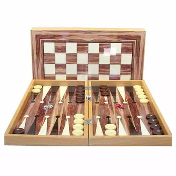 Настольная игра Worldwise Imports Backgammon: Walnut Decoupage - 19in Set