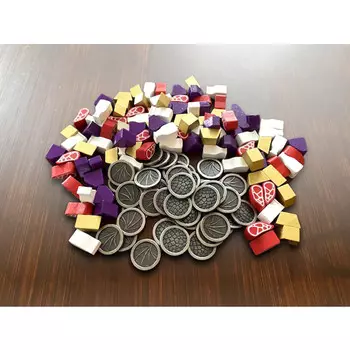 Настольная игра Wyrmspan: Upgrade Pack (Metal Coins & Wooden Resources)