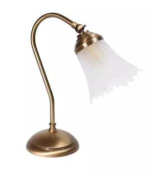 Настольная лампа 30см E14 Бронзовое стекло Латунная настольная лампа с цветочным рисунком Licht-Erlebnisse, мультиколор