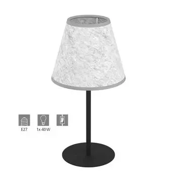 Настольная лампа ALSAGER стальной черный, фетровый серый E27 1X40W В:39,5см 20см с кабельным выключателем EGLO