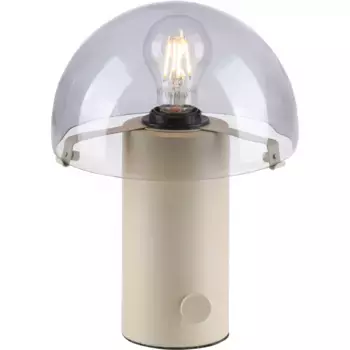 Настольная лампа Andas «Skickja», лампа E27 | без лампочки, поворотный переключатель, настольная лампа Е27, лампа «Скандинавский гриб», цвет beige/rauchglas