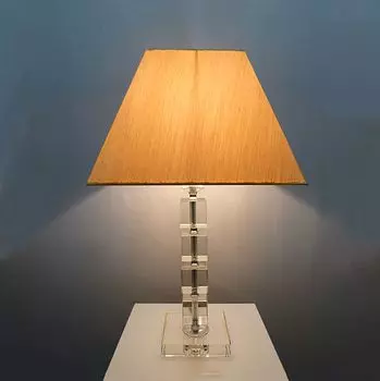 Настольная лампа ARTE с хрустальным основанием и абажуром из шелковой ткани. Хрустальная лампа, E27-60Вт, 53 см. Dapo Leuchten