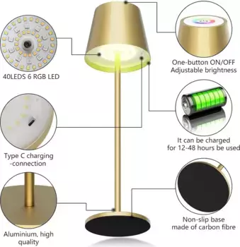 Настольная лампа Bedee, золотой