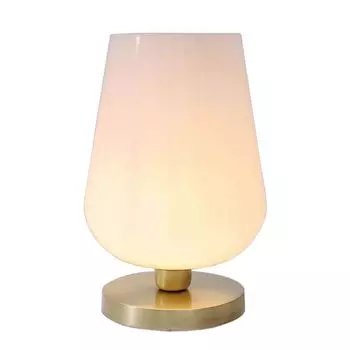 Настольная лампа Белая бронза E27 30 см, стекло, латунь, винтажная настольная лампа Licht-Erlebnisse, мультиколор