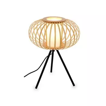 Настольная лампа Briloner Leuchten ROTTI 1x E27 с регулируемой яркостью дерево-металл цвета дерева, серый