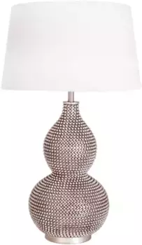 Настольная лампа By Rydens "Lofty", 1 лампочка, лампа E27 | без лампочки, настольная лампа с тканевым абажуром 28,00 см, Высота: 56,50 см., цвет mattwei