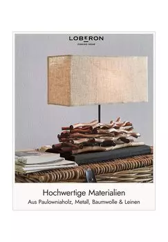 Настольная лампа Caribou лен/белый Loberon, лен/белый