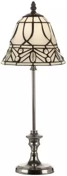 Настольная лампа Casa Padrino Luxury Tiffany белый/черный/серебристый 18 x В. 49 см - Элегантная настольная лампа - Декоративные аксессуары