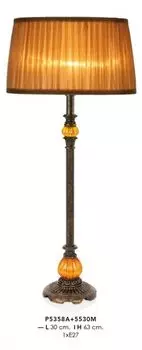 Настольная лампа Casa Padrino в стиле барокко оранжевый/медь 30 x В 63 см - роскошная настольная лампа - ностальгическая и великолепная