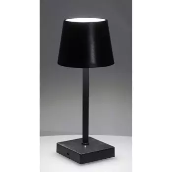 Настольная лампа черная с сенсорным аккумулятором, регулировка яркости, теплый белый 26см Cepewa, черный