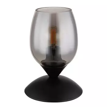 Настольная лампа черного цвета, сенсорный выключатель из дымчатого стекла, высота 18 см. Globo Lighting