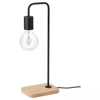 Настольная лампа, черный/бамбук, TVRHAND IKEA