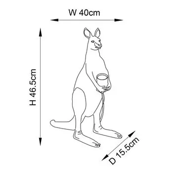 Настольная лампа Ciara Kangaroo | 1 пламя | 10 Вт E27 | Полирезин/металл ENDON
