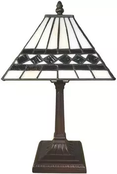 Настольная лампа Clayre & Eef Tiffany 20x20x34 см, бежевый пластик стекло Clayre&Eef