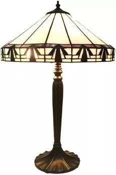 Настольная лампа Clayre & Eef Tiffany 41x63 см бежевый коричневый стекло пластик круглый Clayre&Eef
