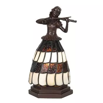 Настольная лампа Clayre & Eef Tiffany Женская 15x15x27 см Коричневый Белый Стекло Clayre&Eef