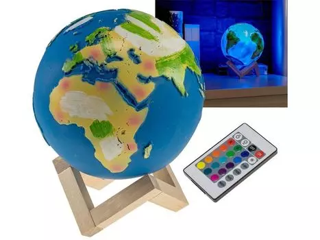 Настольная лампа декоративная лампа земля 3D глобус 15см настольная лампа с подсветкой - декоративная подсветка с сенсорным аккумулятором Chilitec