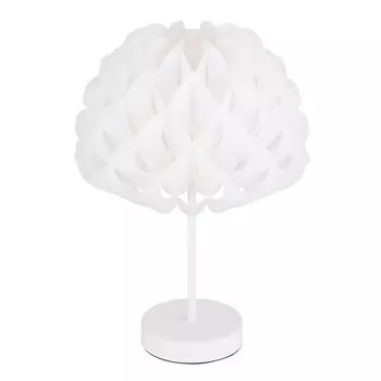 Настольная лампа, декоративные листы, металл, белый, H 35см etc-shop