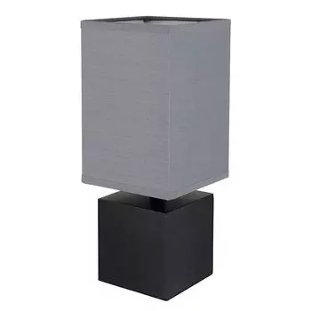 Настольная лампа, деревянный текстильный абажур, черный антрацит, L 12 см etc-shop